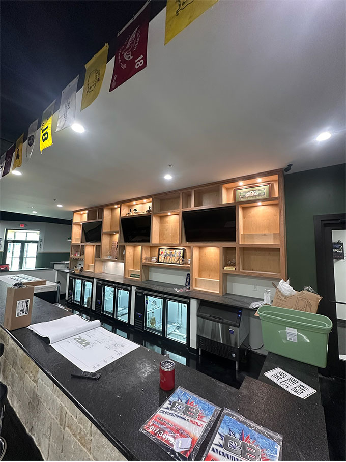 Bar being installed