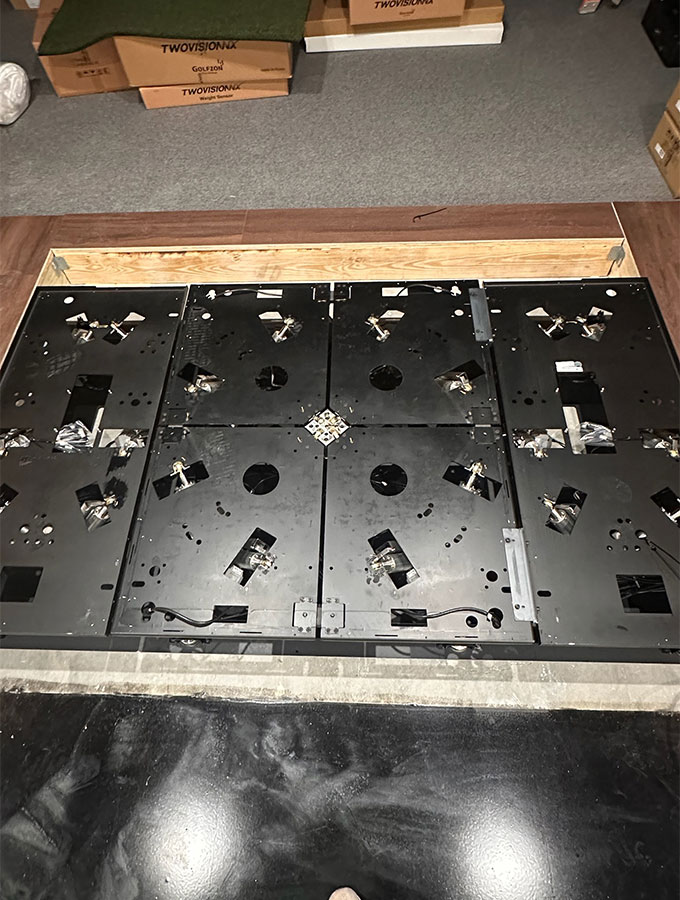 Swing plate being installed